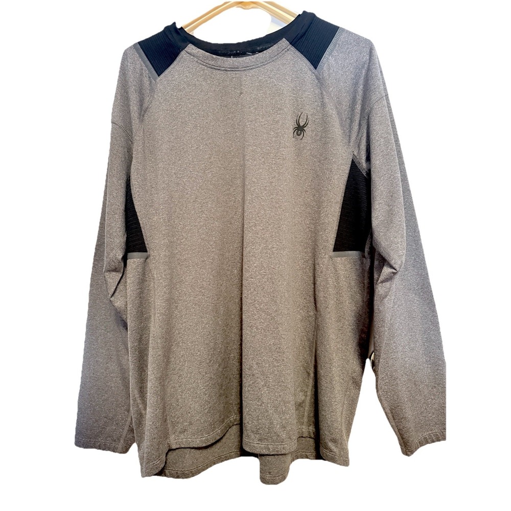 Spyder Active‎ Shirt Men's Large Black Long Sleeve Pullover